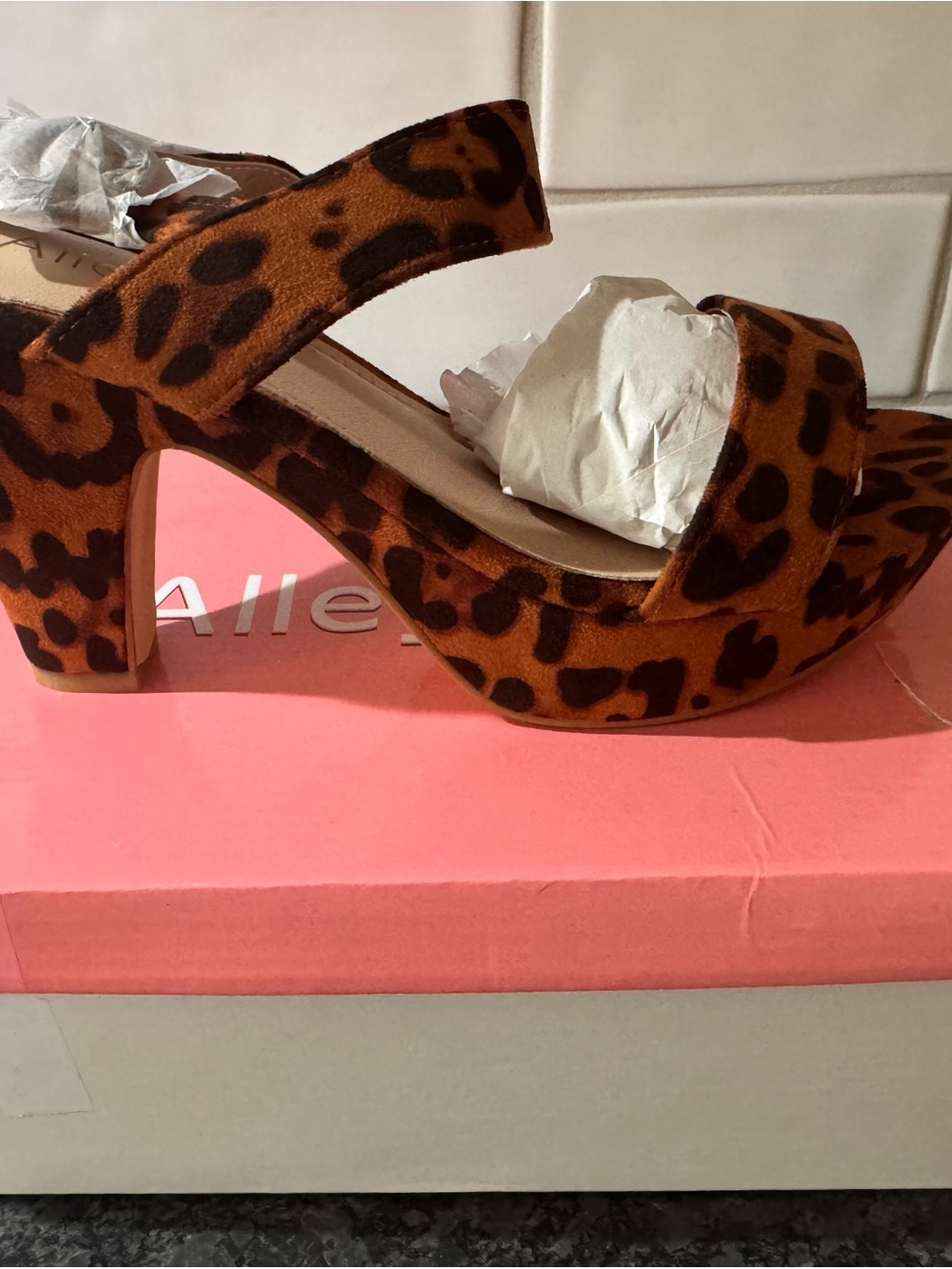 Allegra K Leopard Print Platform Sandal - Brown & Black